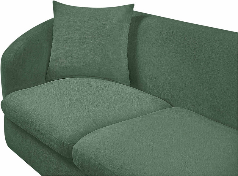 Penelope 92.5" Chenille Fabric Upholstered Upholstered Sofa in Green - 44073Green-S
