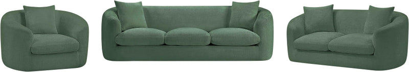 Penelope 92.5" Chenille Fabric Upholstered Upholstered Sofa in Green - 44073Green-S