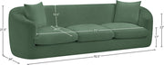 Penelope 92.5" Chenille Fabric Upholstered Upholstered Sofa in Green - 44073Green-S