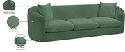 Penelope 92.5" Chenille Fabric Upholstered Upholstered Sofa in Green - 44073Green-S