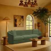 Penelope 92.5" Chenille Fabric Upholstered Upholstered Sofa in Green - 44073Green-S