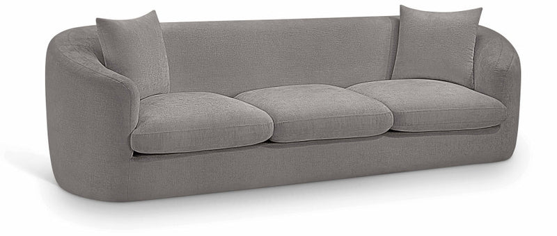 Penelope 92.5" Chenille Fabric Upholstered Upholstered Sofa in Grey - 44073Grey-S