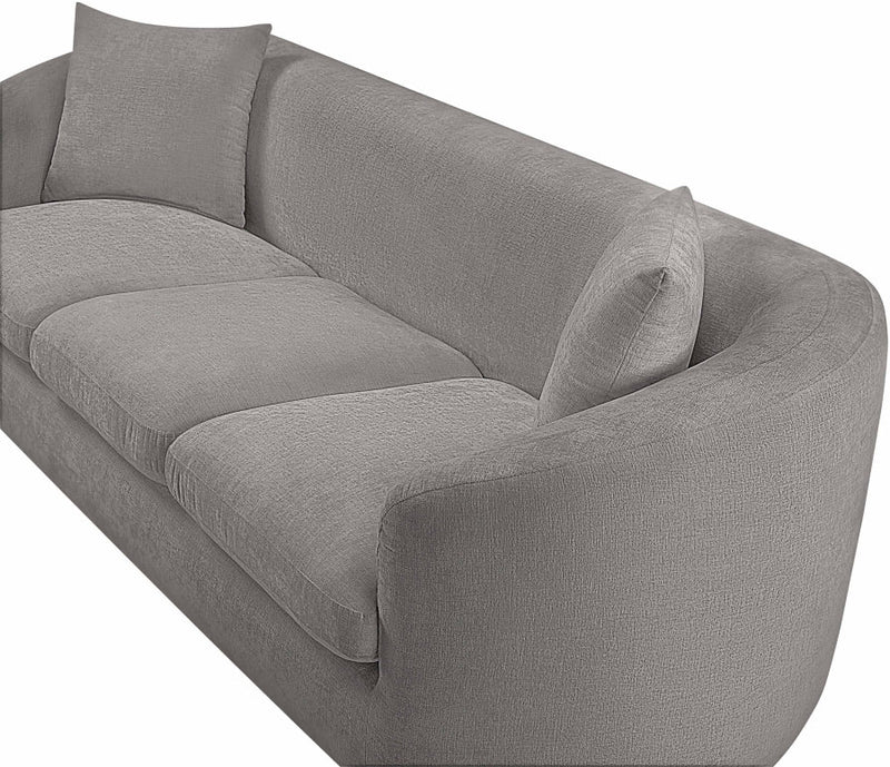 Penelope 92.5" Chenille Fabric Upholstered Upholstered Sofa in Grey - 44073Grey-S