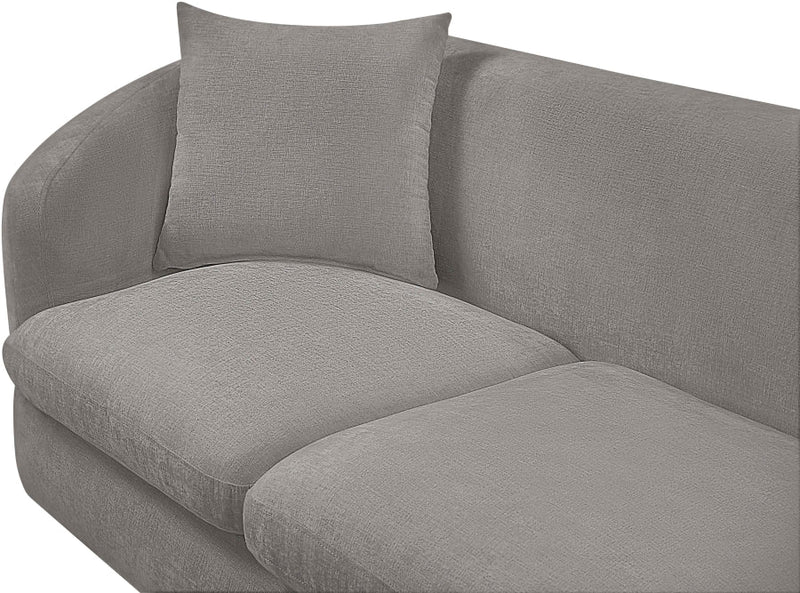 Penelope 92.5" Chenille Fabric Upholstered Upholstered Sofa in Grey - 44073Grey-S