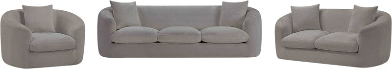 Penelope 92.5" Chenille Fabric Upholstered Upholstered Sofa in Grey - 44073Grey-S