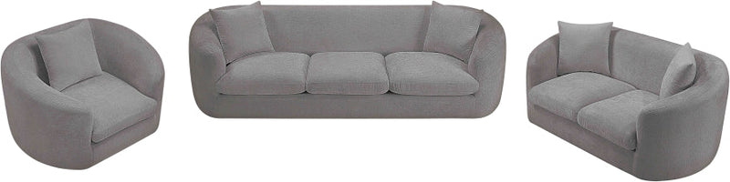 Penelope 92.5" Chenille Fabric Upholstered Upholstered Sofa in Grey - 44073Grey-S