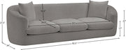 Penelope 92.5" Chenille Fabric Upholstered Upholstered Sofa in Grey - 44073Grey-S