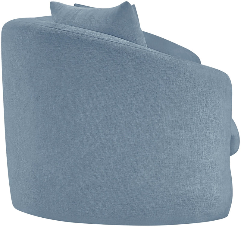 Penelope 92.5" Chenille Fabric Upholstered Upholstered Sofa in Light Blue - 44073LtBlu-S