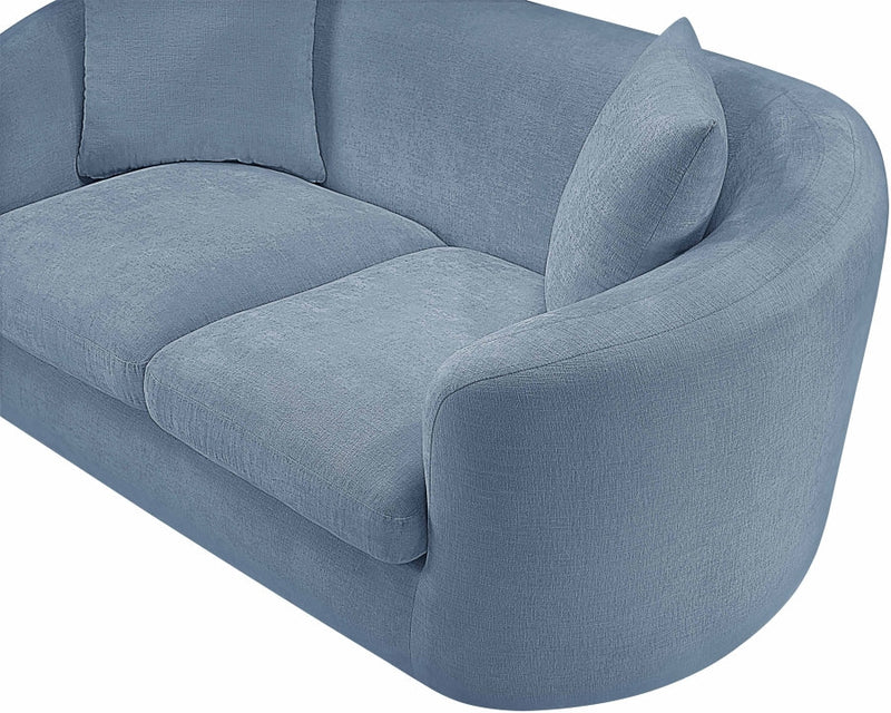 Penelope 92.5" Chenille Fabric Upholstered Upholstered Sofa in Light Blue - 44073LtBlu-S
