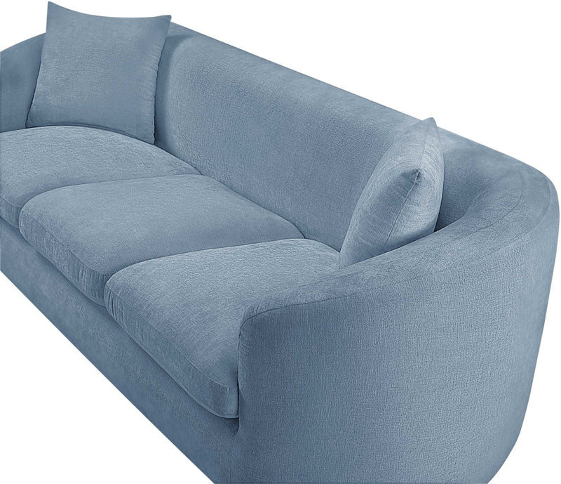 Penelope 92.5" Chenille Fabric Upholstered Upholstered Sofa in Light Blue - 44073LtBlu-S