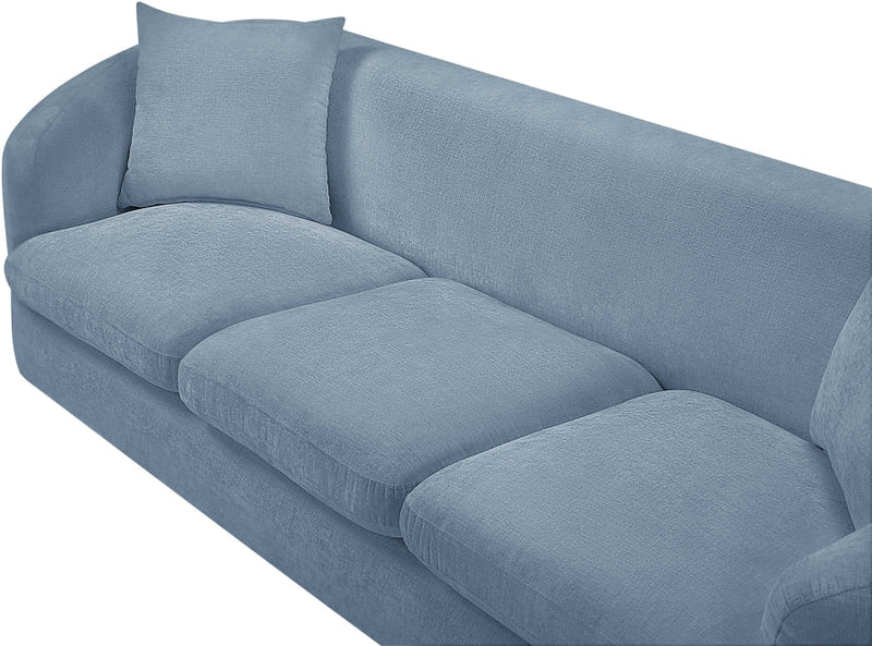 Penelope 92.5" Chenille Fabric Upholstered Upholstered Sofa in Light Blue - 44073LtBlu-S