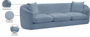Penelope 92.5" Chenille Fabric Upholstered Upholstered Sofa in Light Blue - 44073LtBlu-S