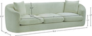 Penelope 92.5" Chenille Fabric Upholstered Upholstered Sofa in Mint - 44073Mint-S