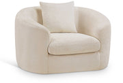 Penelope Chenille Fabric Upholstered Accent Chair in Beige - 44073Beige-C