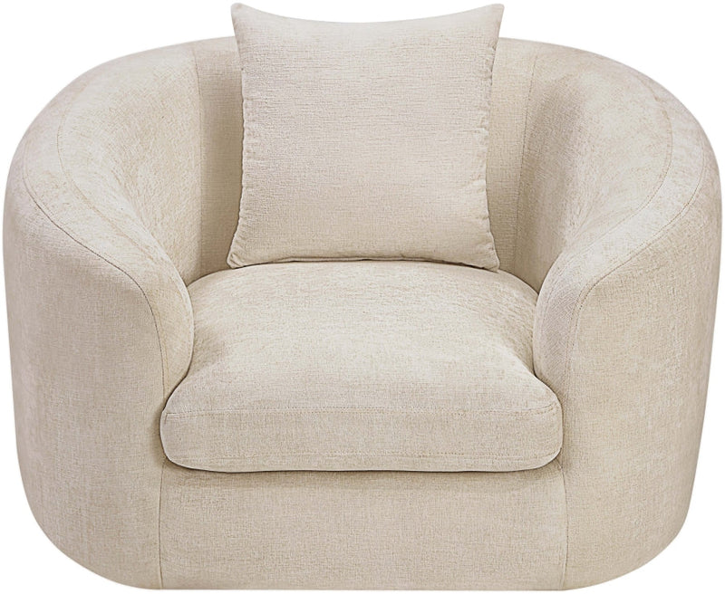 Penelope Chenille Fabric Upholstered Accent Chair in Beige - 44073Beige-C