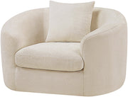 Penelope Chenille Fabric Upholstered Accent Chair in Beige - 44073Beige-C