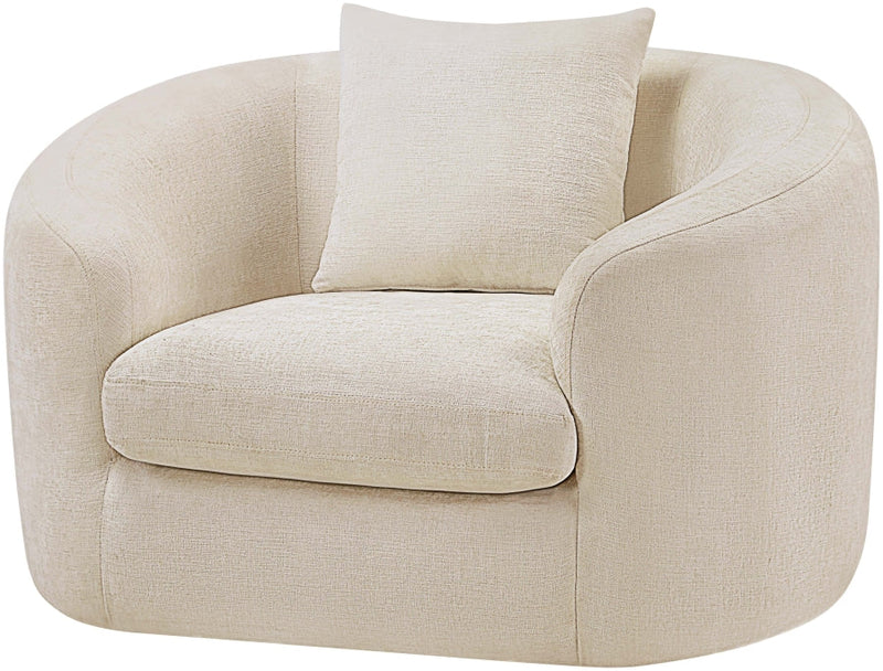 Penelope Chenille Fabric Upholstered Accent Chair in Beige - 44073Beige-C