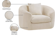 Penelope Chenille Fabric Upholstered Accent Chair in Beige - 44073Beige-C