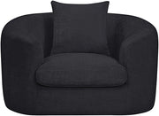 Penelope Chenille Fabric Upholstered Accent Chair in Black - 44073Black-C