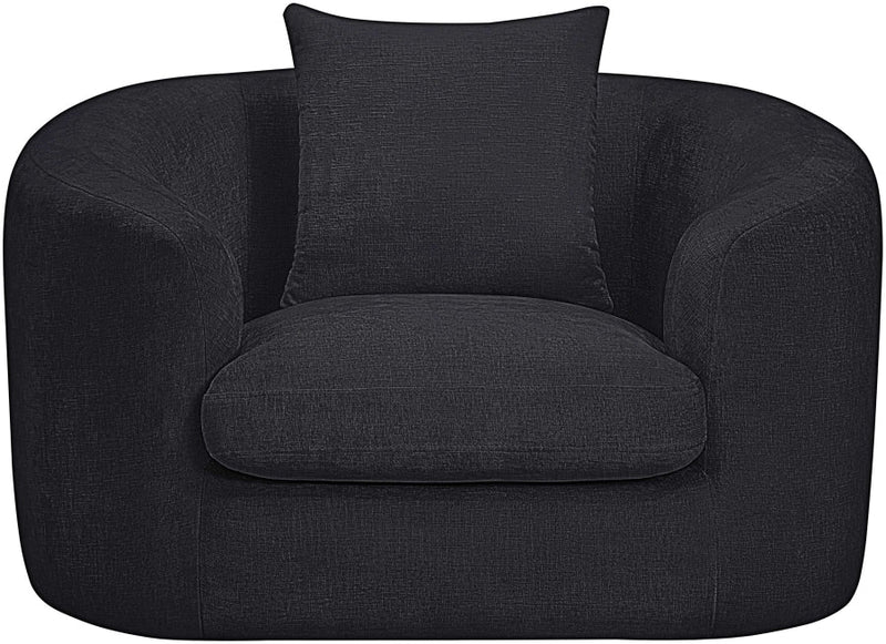 Penelope Chenille Fabric Upholstered Accent Chair in Black - 44073Black-C
