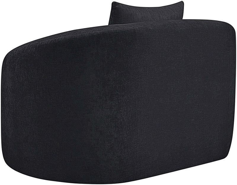Penelope Chenille Fabric Upholstered Accent Chair in Black - 44073Black-C