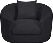 Penelope Chenille Fabric Upholstered Accent Chair in Black - 44073Black-C
