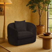 Penelope Chenille Fabric Upholstered Accent Chair in Black - 44073Black-C