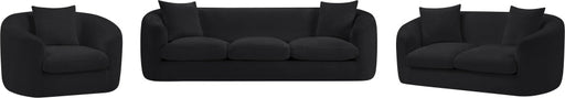 Penelope Chenille Fabric Upholstered Accent Chair in Black - 44073Black-C