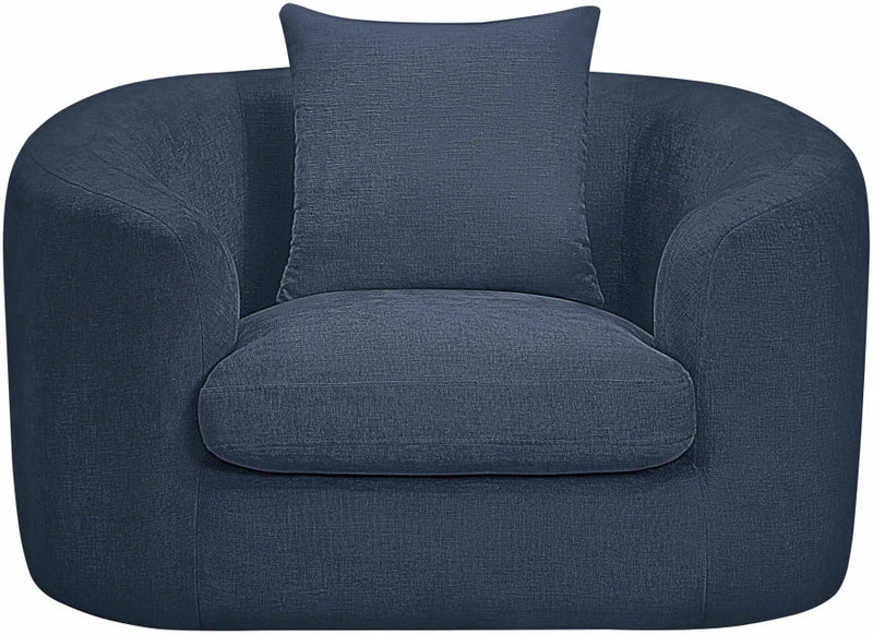 Penelope Chenille Fabric Upholstered Accent Chair in Blue - 44073Navy-C