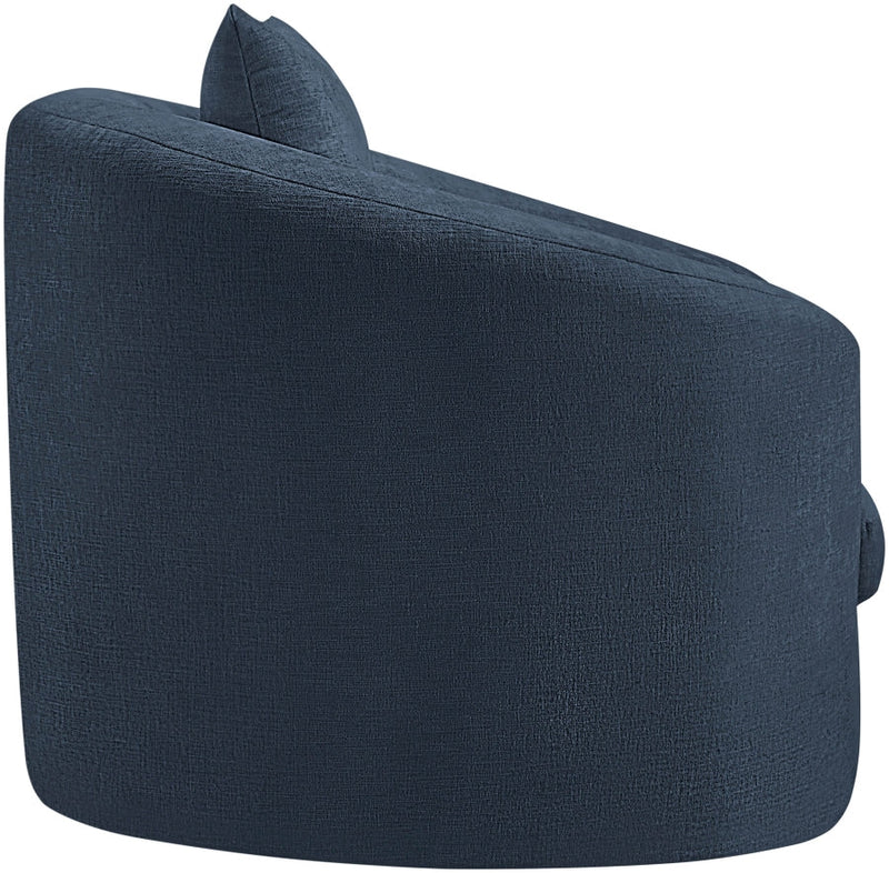Penelope Chenille Fabric Upholstered Accent Chair in Blue - 44073Navy-C