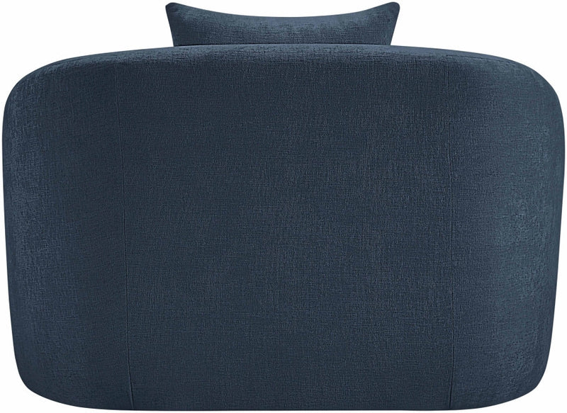 Penelope Chenille Fabric Upholstered Accent Chair in Blue - 44073Navy-C