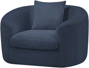 Penelope Chenille Fabric Upholstered Accent Chair in Blue - 44073Navy-C