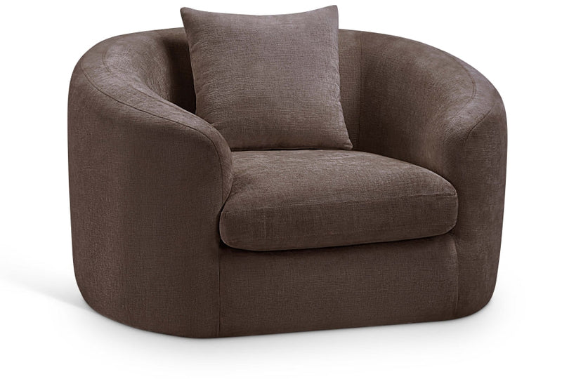 Penelope Chenille Fabric Upholstered Accent Chair in Brown - 44073Brown-C