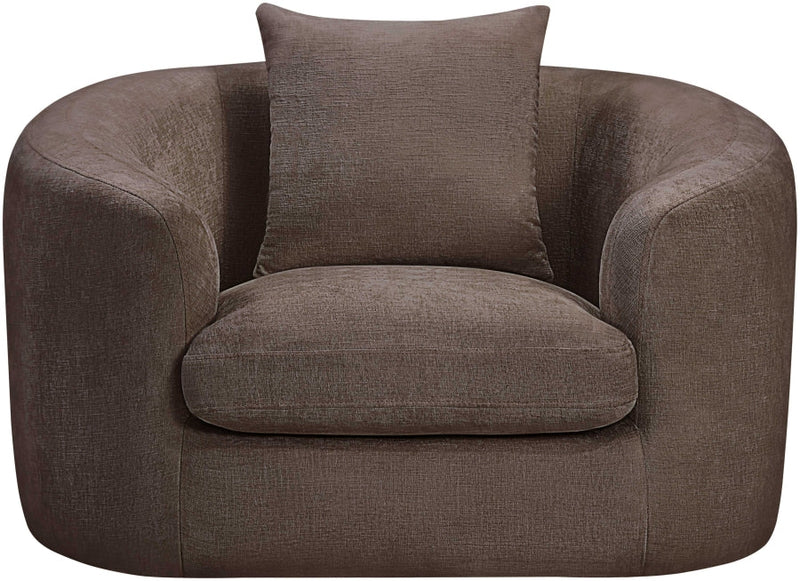 Penelope Chenille Fabric Upholstered Accent Chair in Brown - 44073Brown-C