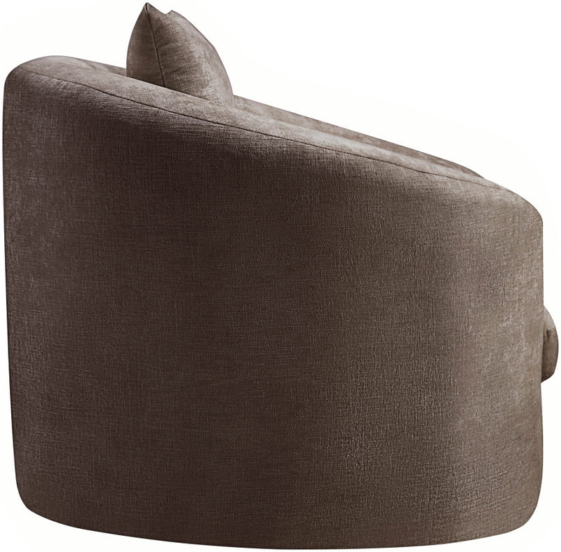 Penelope Chenille Fabric Upholstered Accent Chair in Brown - 44073Brown-C