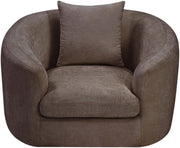 Penelope Chenille Fabric Upholstered Accent Chair in Brown - 44073Brown-C