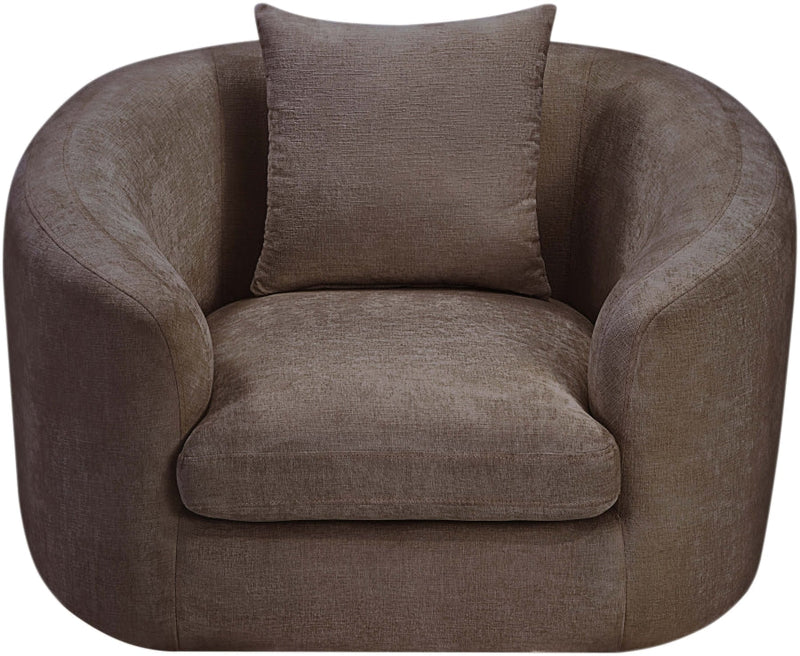 Penelope Chenille Fabric Upholstered Accent Chair in Brown - 44073Brown-C