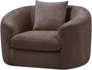 Penelope Chenille Fabric Upholstered Accent Chair in Brown - 44073Brown-C