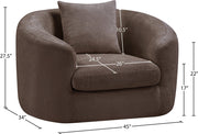 Penelope Chenille Fabric Upholstered Accent Chair in Brown - 44073Brown-C
