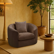 Penelope Chenille Fabric Upholstered Accent Chair in Brown - 44073Brown-C