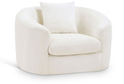 Penelope Chenille Fabric Upholstered Accent Chair in Cream - 44073Cream-C