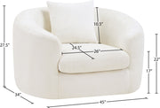Penelope Chenille Fabric Upholstered Accent Chair in Cream - 44073Cream-C