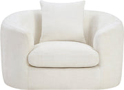 Penelope Chenille Fabric Upholstered Accent Chair in Cream - 44073Cream-C