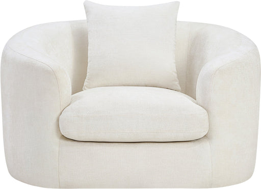 Penelope Chenille Fabric Upholstered Accent Chair in Cream - 44073Cream-C