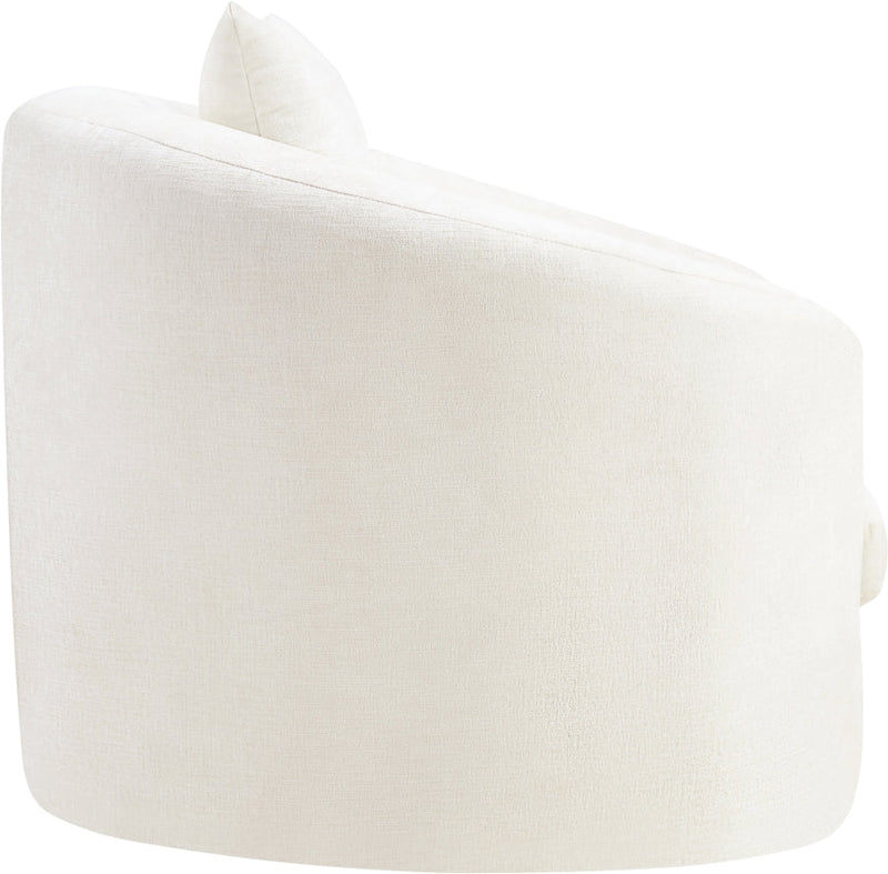 Penelope Chenille Fabric Upholstered Accent Chair in Cream - 44073Cream-C