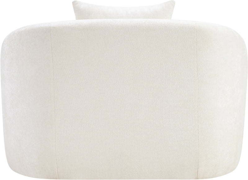 Penelope Chenille Fabric Upholstered Accent Chair in Cream - 44073Cream-C
