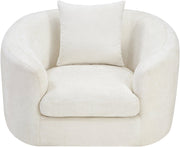 Penelope Chenille Fabric Upholstered Accent Chair in Cream - 44073Cream-C