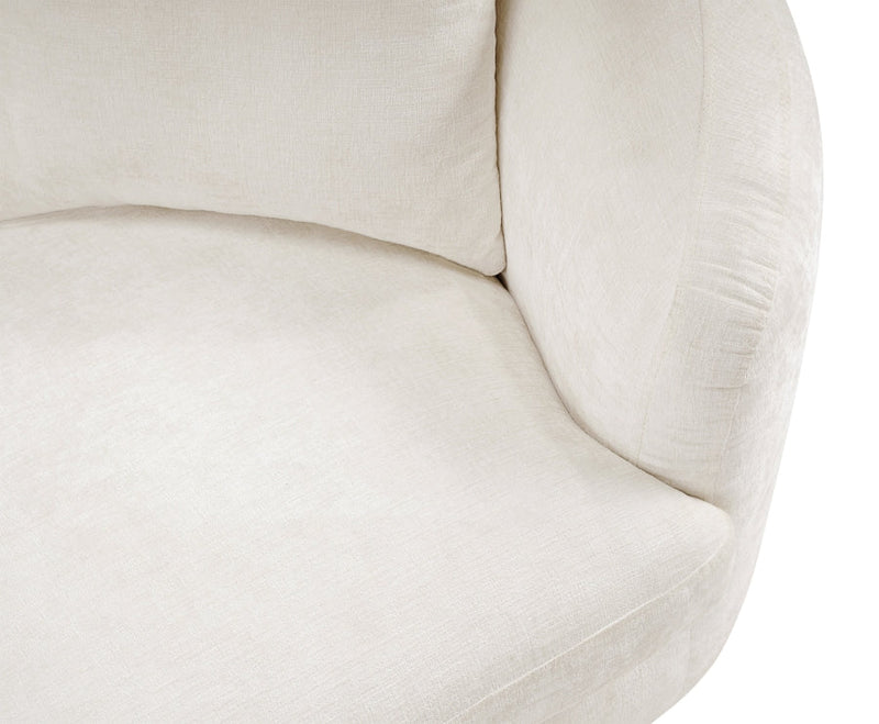Penelope Chenille Fabric Upholstered Accent Chair in Cream - 44073Cream-C