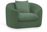 Penelope Chenille Fabric Upholstered Accent Chair in Green - 44073Green-C