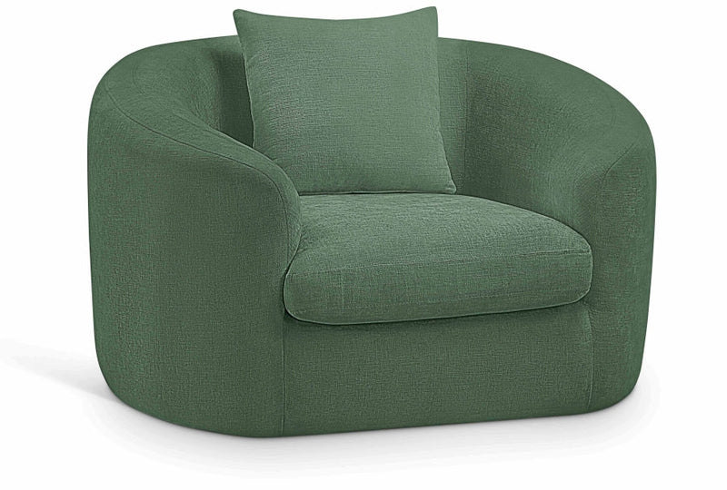 Penelope Chenille Fabric Upholstered Accent Chair in Green - 44073Green-C